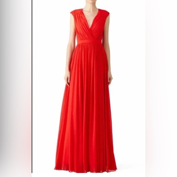 Badgley Mischka To Love Again Dress Long Formal Gown Size 10 Red - Picture 5 of 12